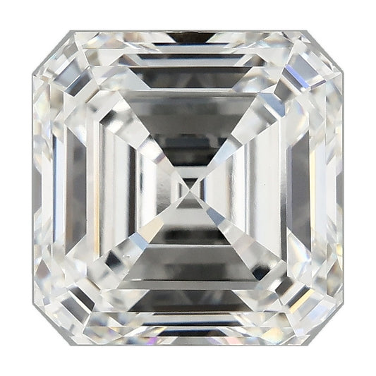 5.03 ct asscher lab-grown diamond, F color, VS1 clarity, IGI certified, still from its 360° video