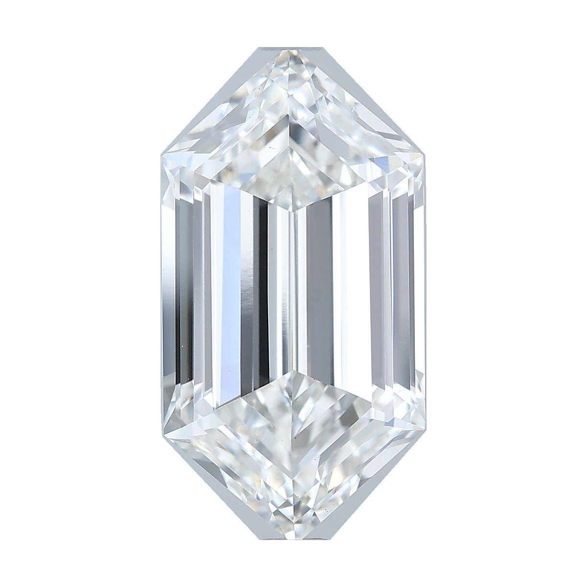 5.03 ct elongated hexagon lab-grown diamond, E color, VS1 clarity, IGI certified, still from its 360° video