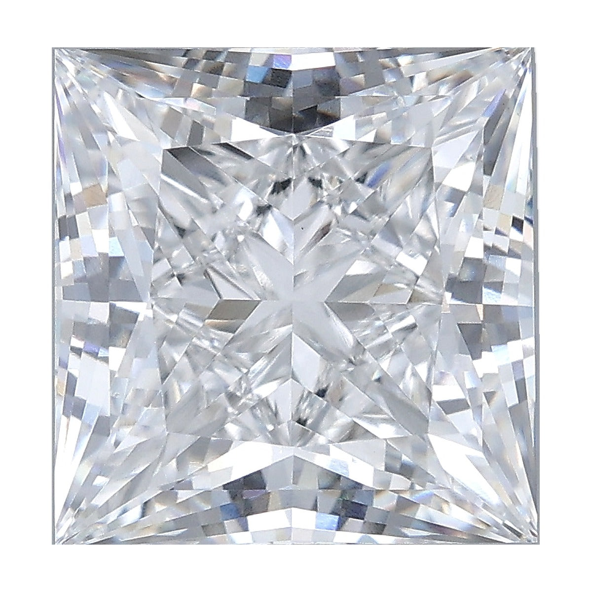 5.04 ct princess lab-grown diamond, D color, VS1 clarity, IGI certified, still from its 360° video