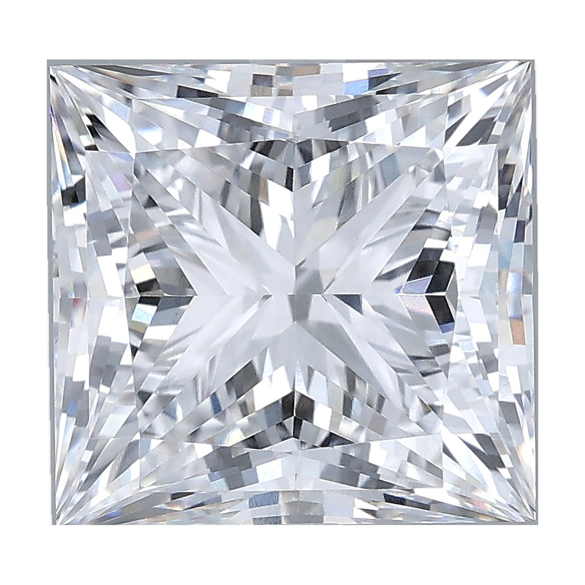 5.04 ct princess lab-grown diamond, D color, VVS2 clarity, IGI certified, still from its 360° video