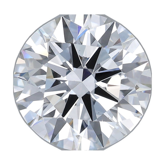 5.04 ct round lab-grown diamond, E color, VS1 clarity, IGI certified, still from its 360° video