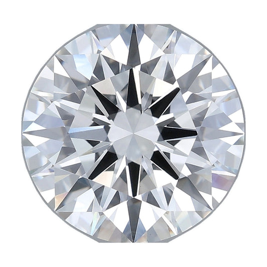 5.04 ct round lab-grown diamond, F color, VVS2 clarity, IGI certified, still from its 360° video