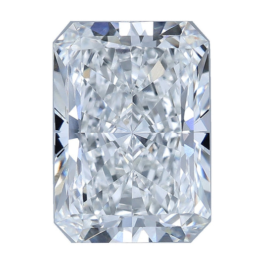5.10 ct radiant lab-grown diamond, F color, VVS2 clarity, IGI certified, still from its 360° video