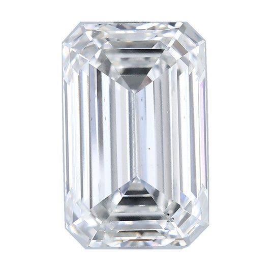 5.54 ct emerald lab-grown diamond, F color, VS2 clarity, IGI certified, still from its 360° video