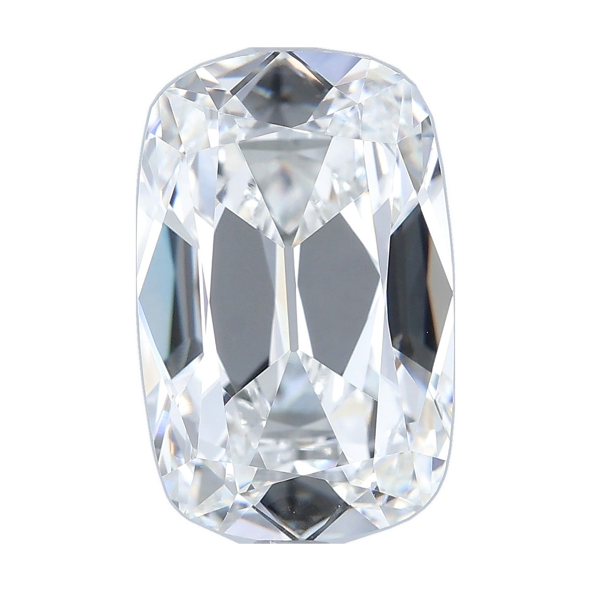 5.57 ct elongated old mine cushion lab-grown diamond, F color, VVS2 clarity, IGI certified, still from its 360° video