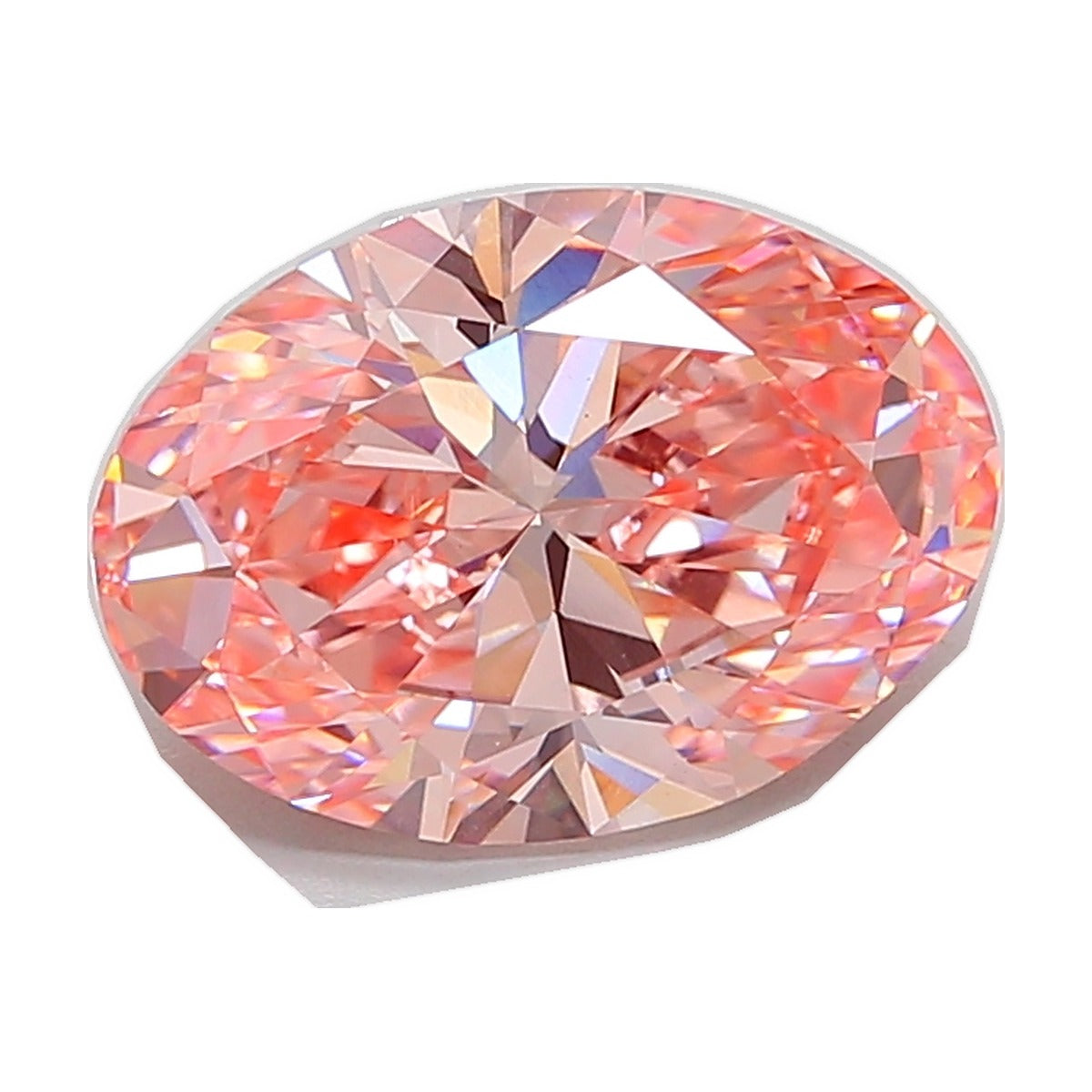 5.72 ct oval lab-grown diamond, fancy vivid pink, VS1 clarity, IGI certified, still from its 360° video
