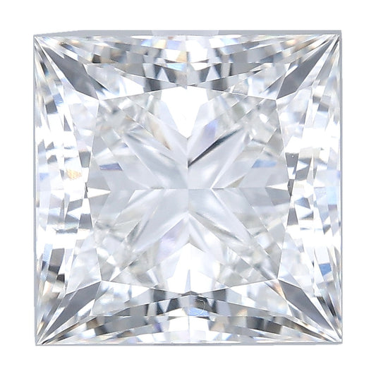6.03 ct princess lab-grown diamond, E color, VVS1 clarity, IGI certified, still from its 360° video