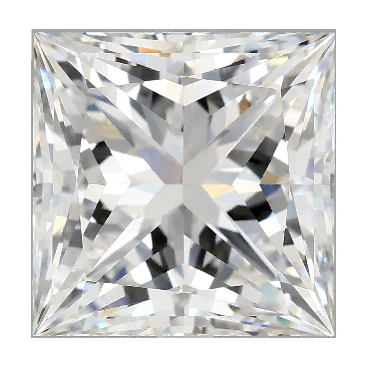 6.03 ct princess lab-grown diamond, E color, VVS2 clarity, IGI certified, still from its 360° video