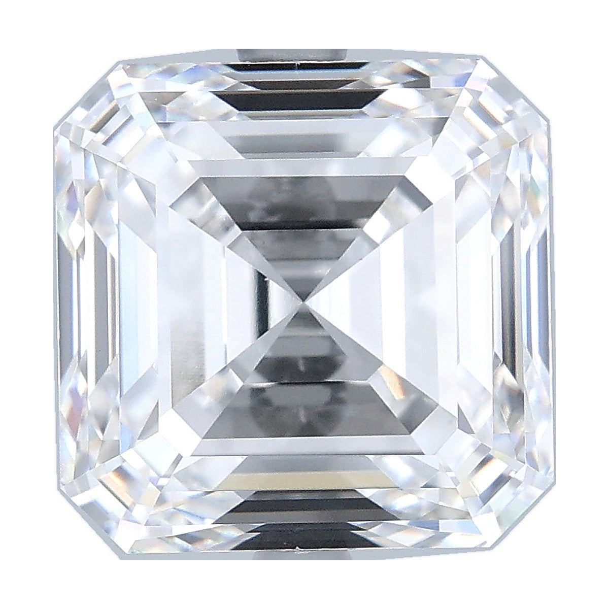 6.07 ct asscher lab-grown diamond, D color, VVS2 clarity, IGI certified, still from its 360° video
