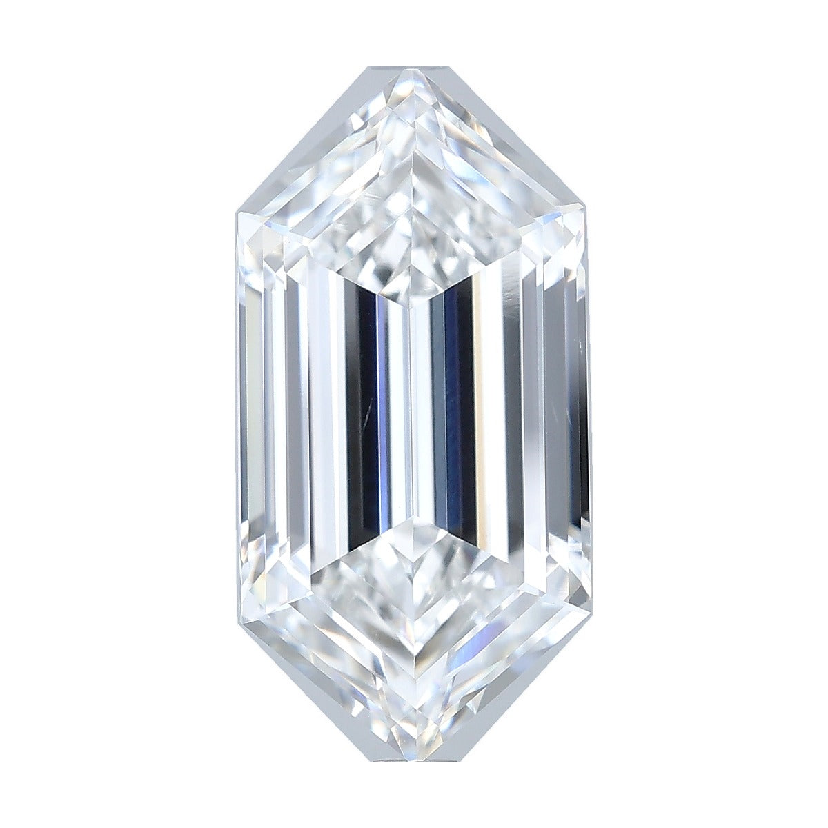6.09 ct elongated hexagon lab-grown diamond, E color, VVS2 clarity, IGI certified, still from its 360° video