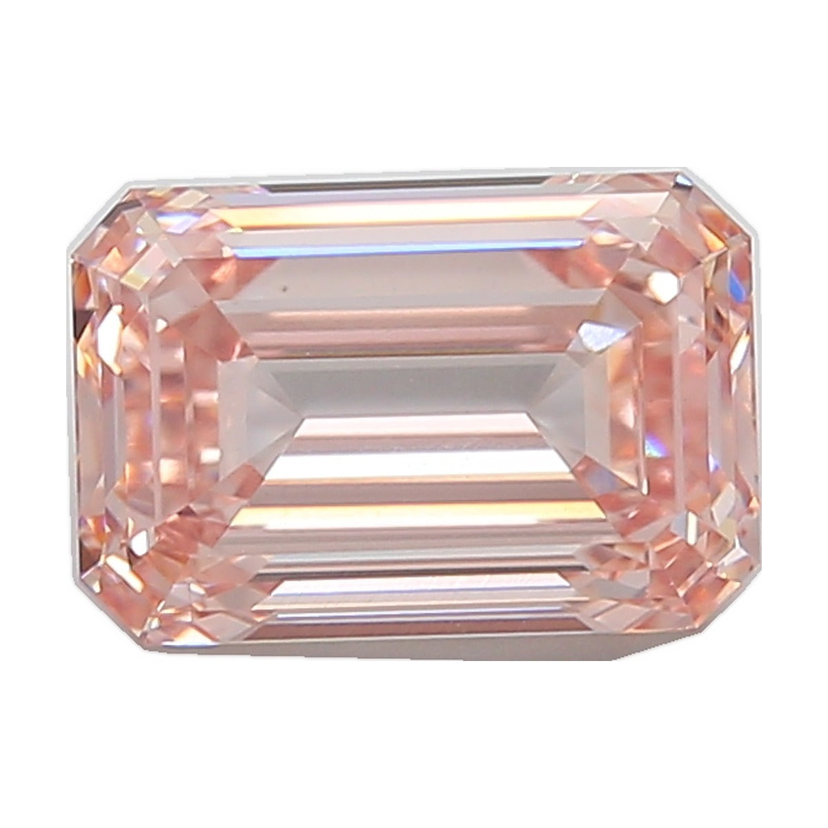 6.52 ct emerald lab-grown diamond, fancy intense brownish pink, VS1 clarity, IGI certified, still from its 360° video