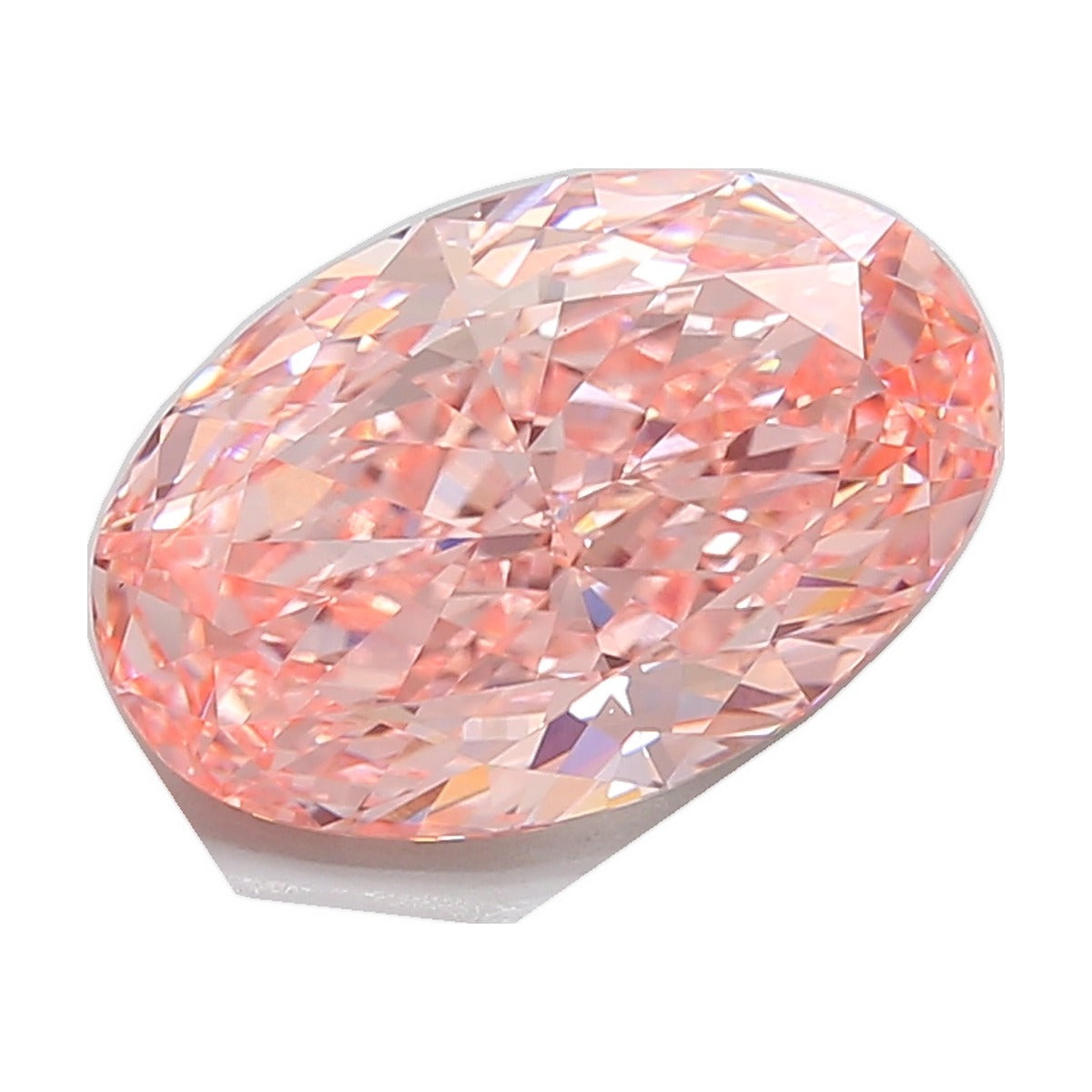6.94 ct oval lab-grown diamond, fancy vivid pink, VS1 clarity, IGI certified, still from its 360° video