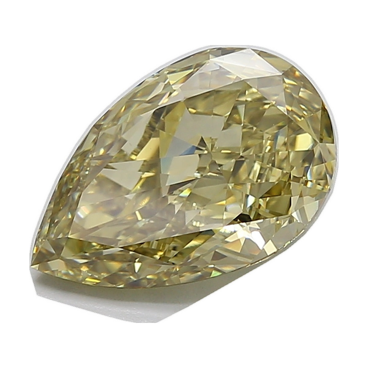 7.02 ct pear lab-grown diamond, fancy greyish yellow, VVS2 clarity, IGI certified, still from its 360° video