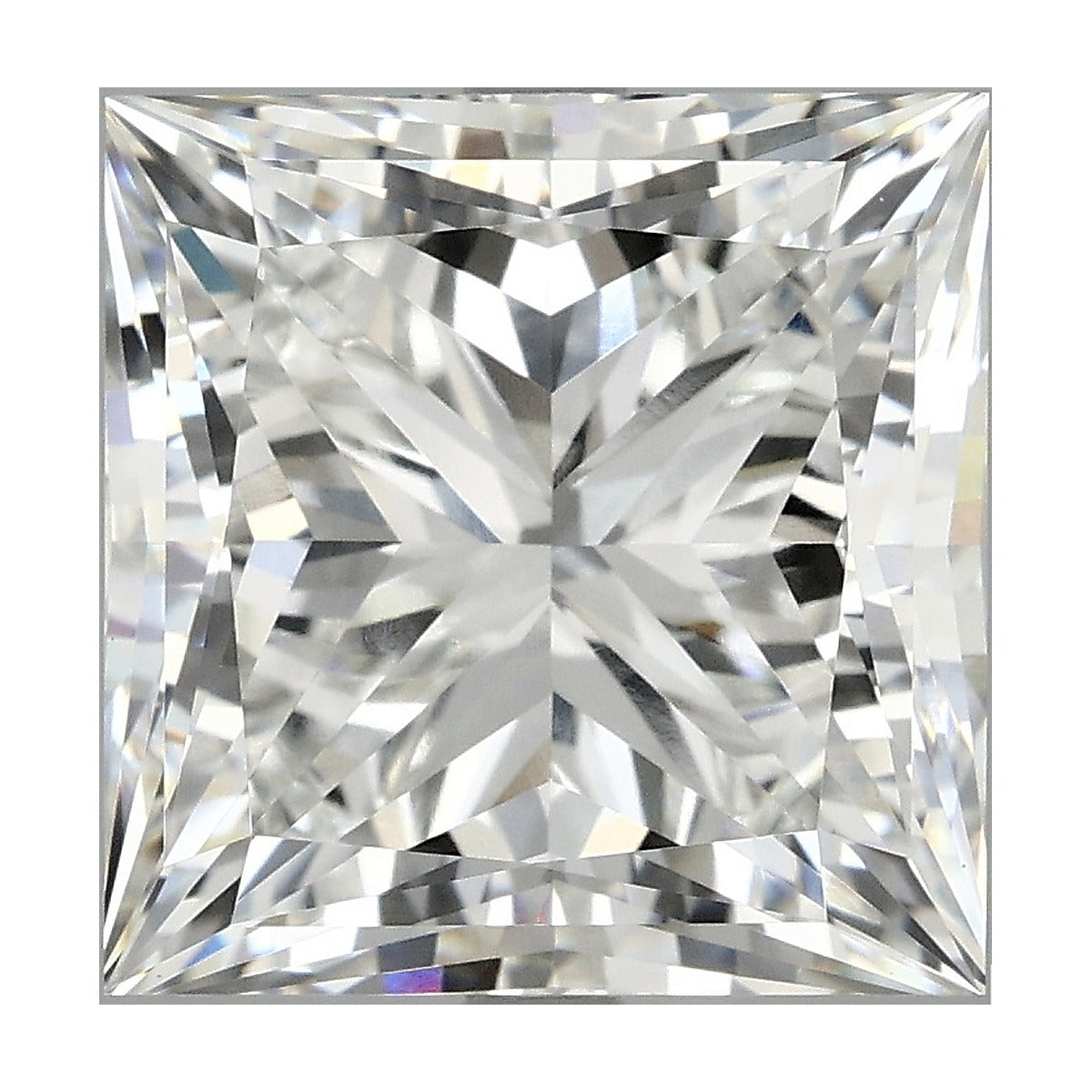 7.04 ct princess lab-grown diamond, E color, VVS2 clarity, IGI certified, still from its 360° video
