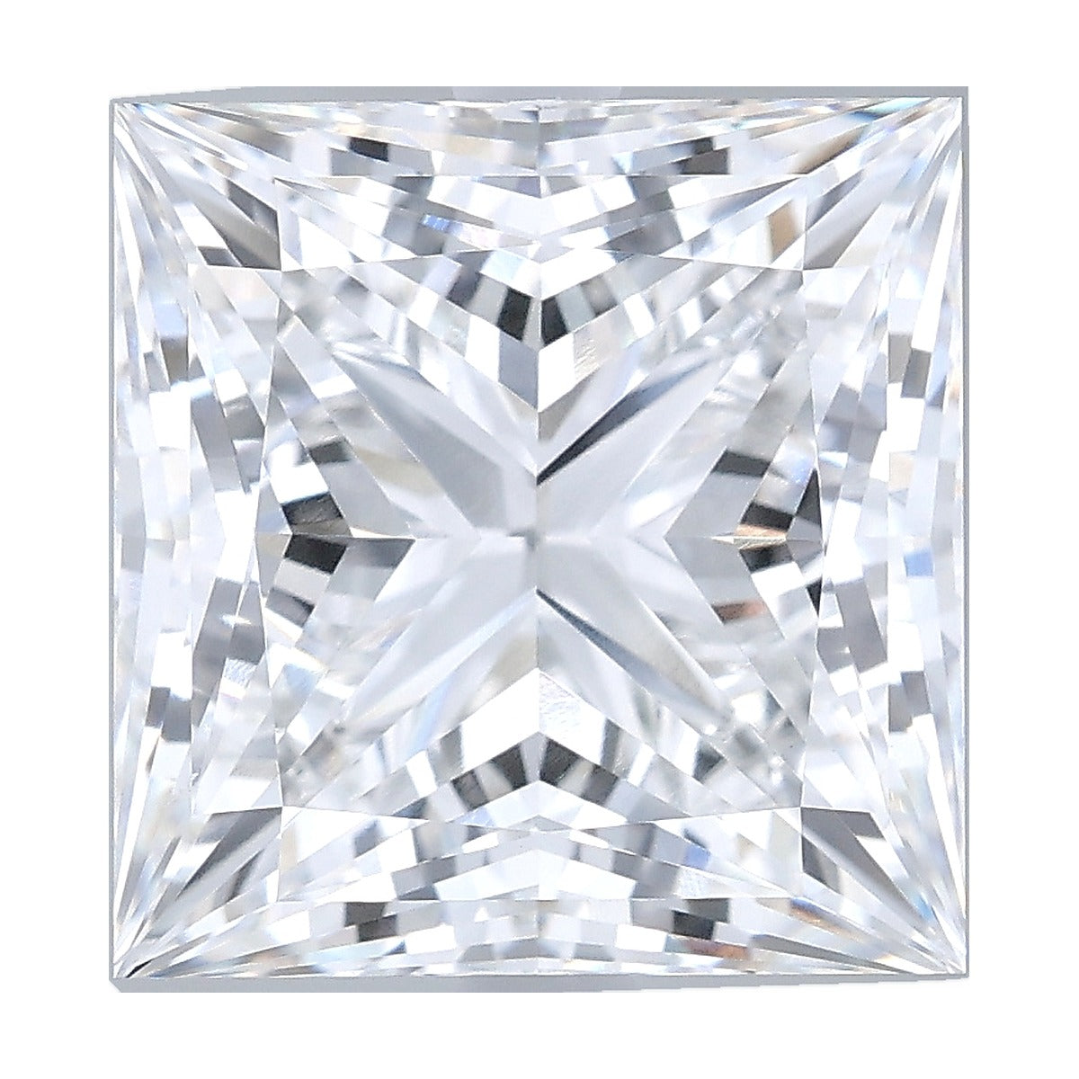 7.15 ct princess lab-grown diamond, D color, VVS2 clarity, IGI certified, still from its 360° video