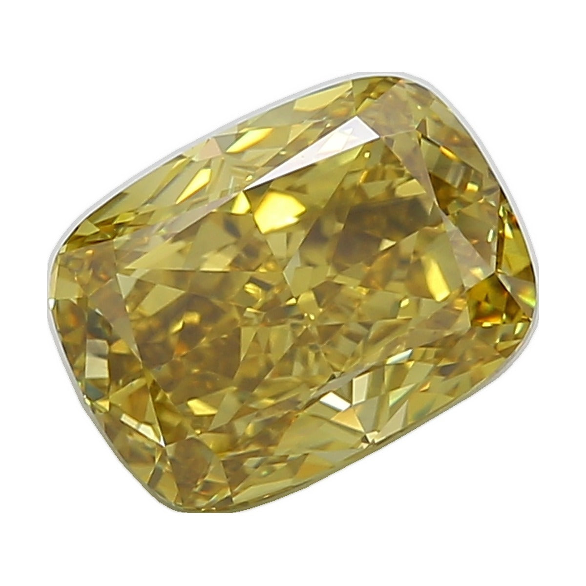 7.19 ct elongated cushion lab-grown diamond, fancy vivid yellow, VS1 clarity, IGI certified, still from its 360° video