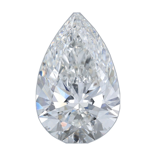7.77 ct pear lab-grown diamond, F color, VVS1 clarity, IGI certified, still from its 360° video