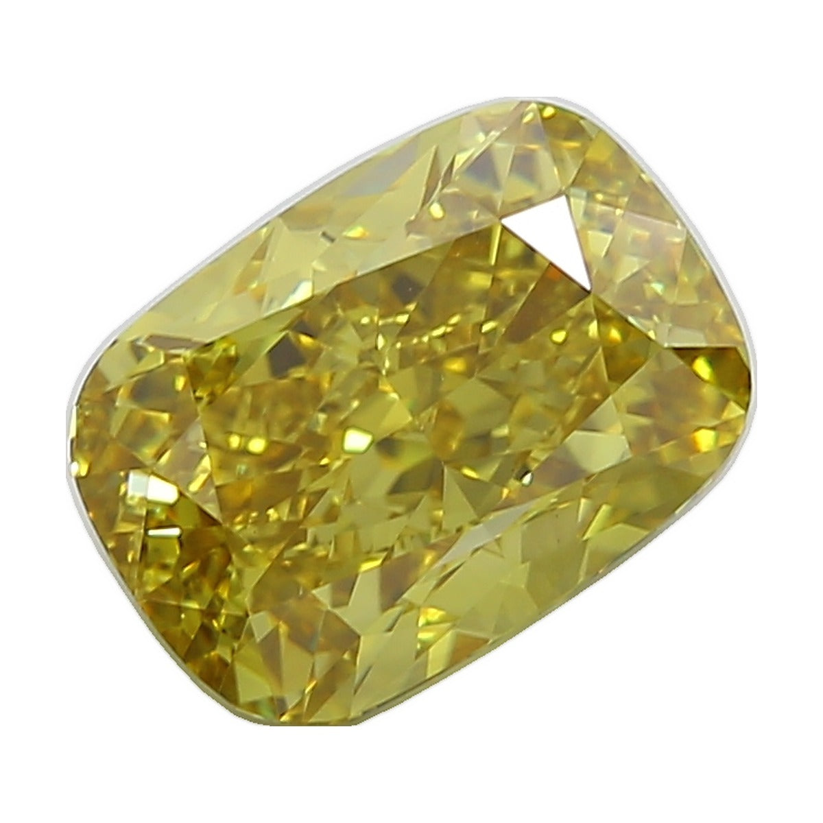 8.06 ct elongated cushion lab-grown diamond, fancy vivid yellow, VS1 clarity, IGI certified, still from its 360° video
