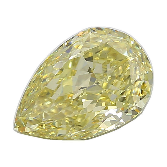 8.20 ct pear lab-grown diamond, fancy intense yellow, VS2 clarity, IGI certified, still from its 360° video