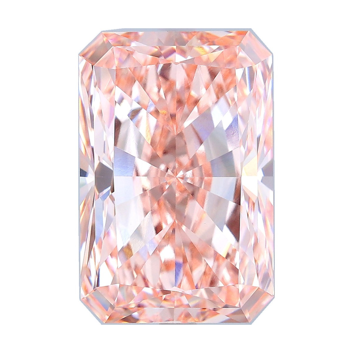 8.52 ct radiant lab-grown diamond, fancy vivid pink, VVS2 clarity, IGI certified, still from its 360° video
