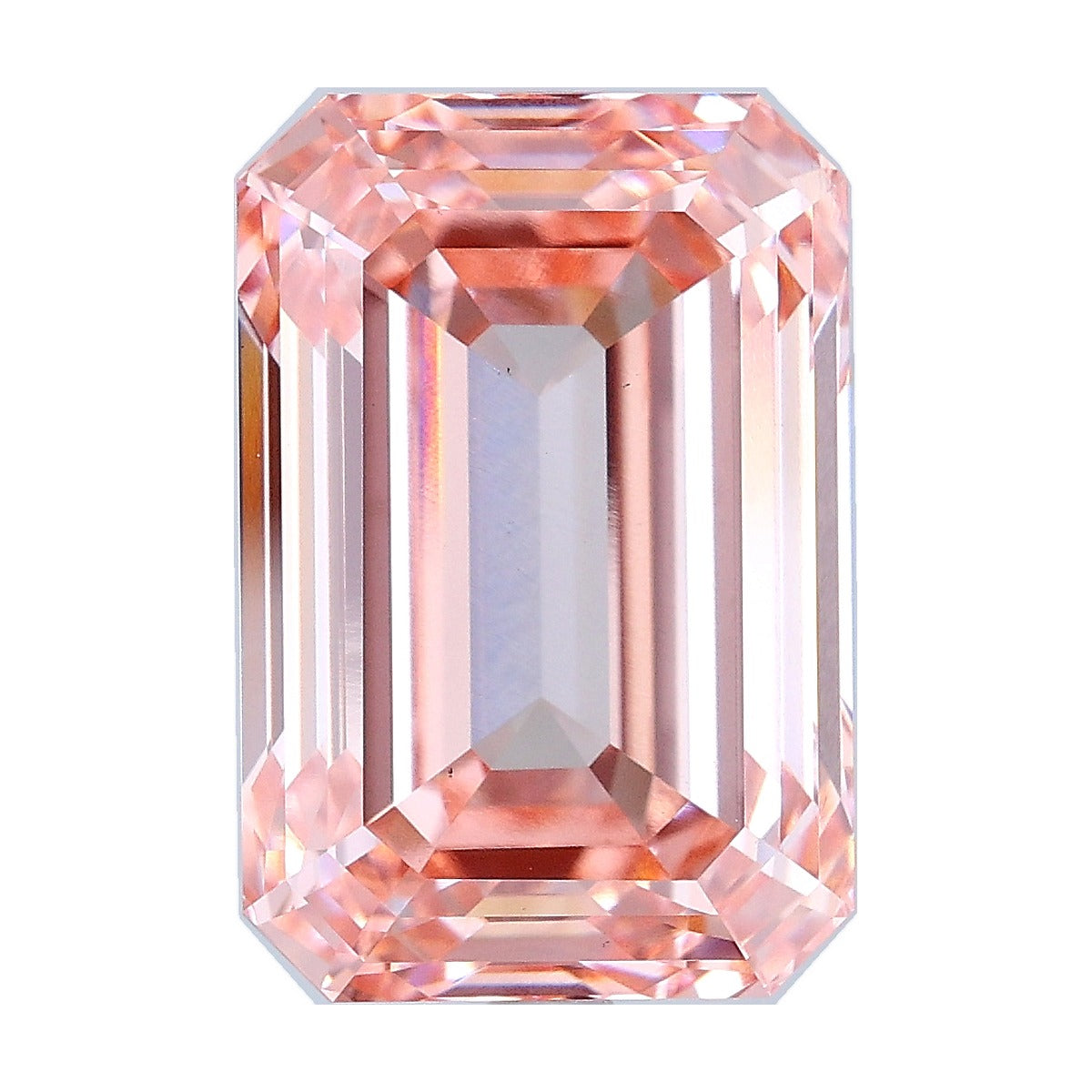 8.58 ct emerald lab-grown diamond, fancy intense pink, VS1 clarity, IGI certified, still from its 360° video