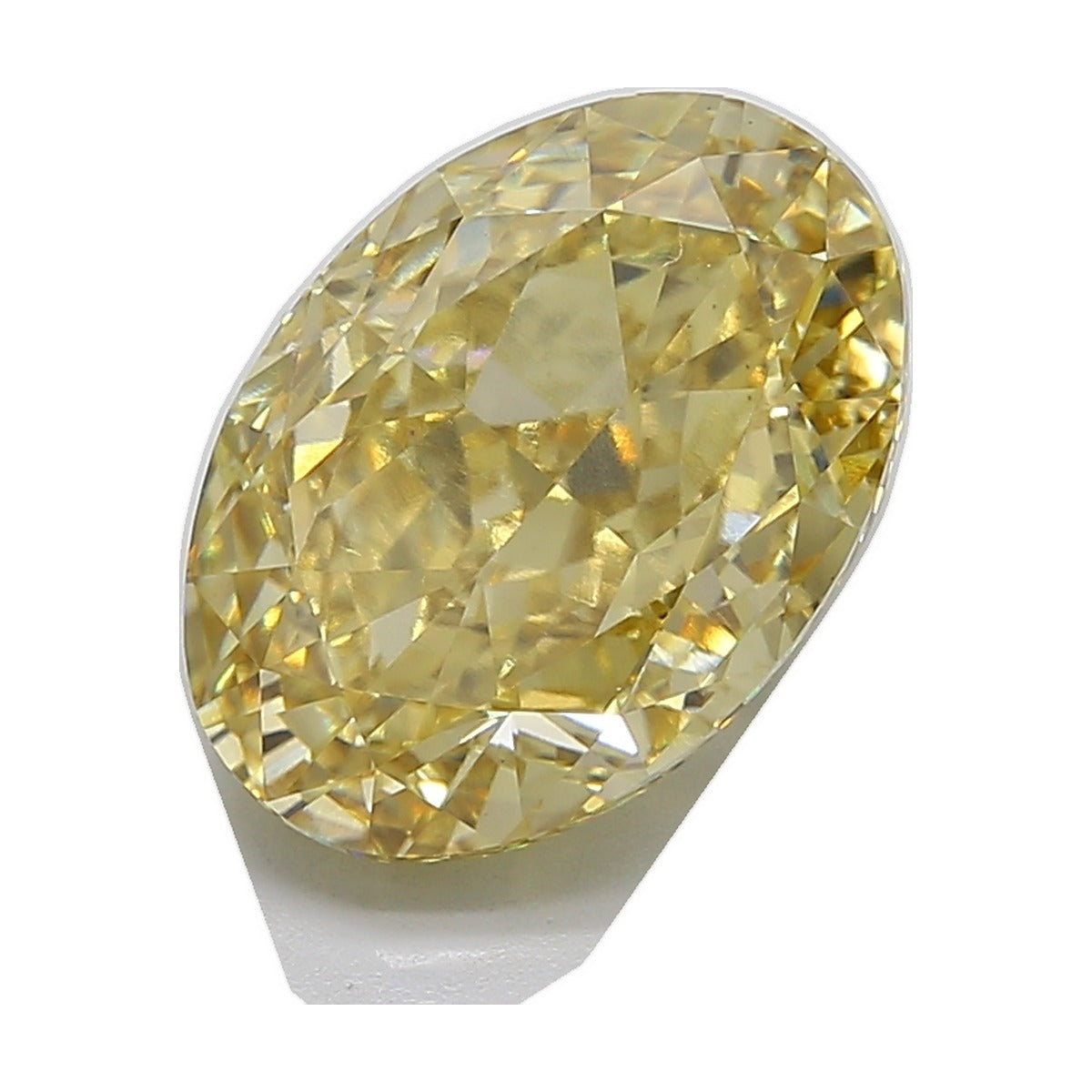 9.18 ct oval lab-grown diamond, fancy intense yellow, VS1 clarity, IGI certified, still from its 360° video