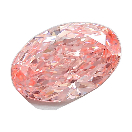 9.25 ct oval lab-grown diamond, fancy vivid pink, VVS2 clarity, IGI certified, still from its 360° video